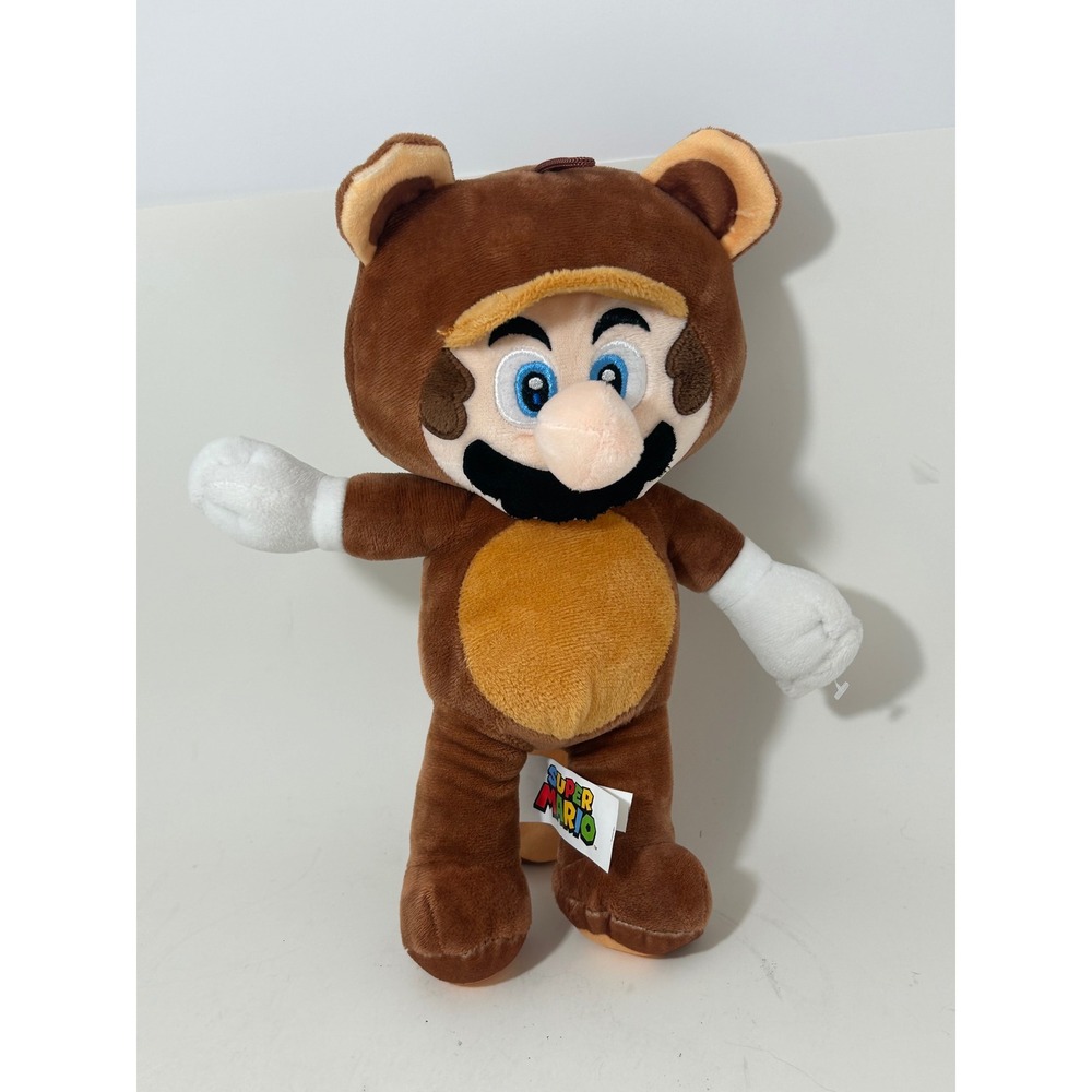 Nintendo Super Mario Tanooki Suit Raccoon Plush Stuffed Toy Brown 9 Inch